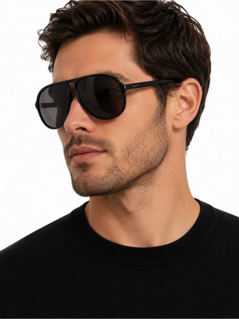 Gucci GG1646/S Black Aviator Sunglasses Made in Italy